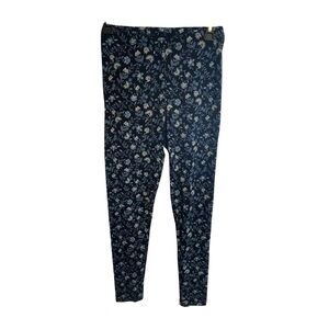 NWOT Old Navy Women's Floral Leggings - Navy and White